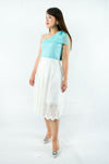 เสื้อบ่าเดียวเเต่งโบว์บ่า - One Shoulder A-Line Shirt