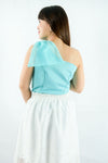เสื้อบ่าเดียวเเต่งโบว์บ่า - One Shoulder A-Line Shirt