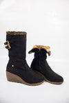 รองเท้าบูทกำมะหยี่ยาว  - Women's Knee High Stretch Boot