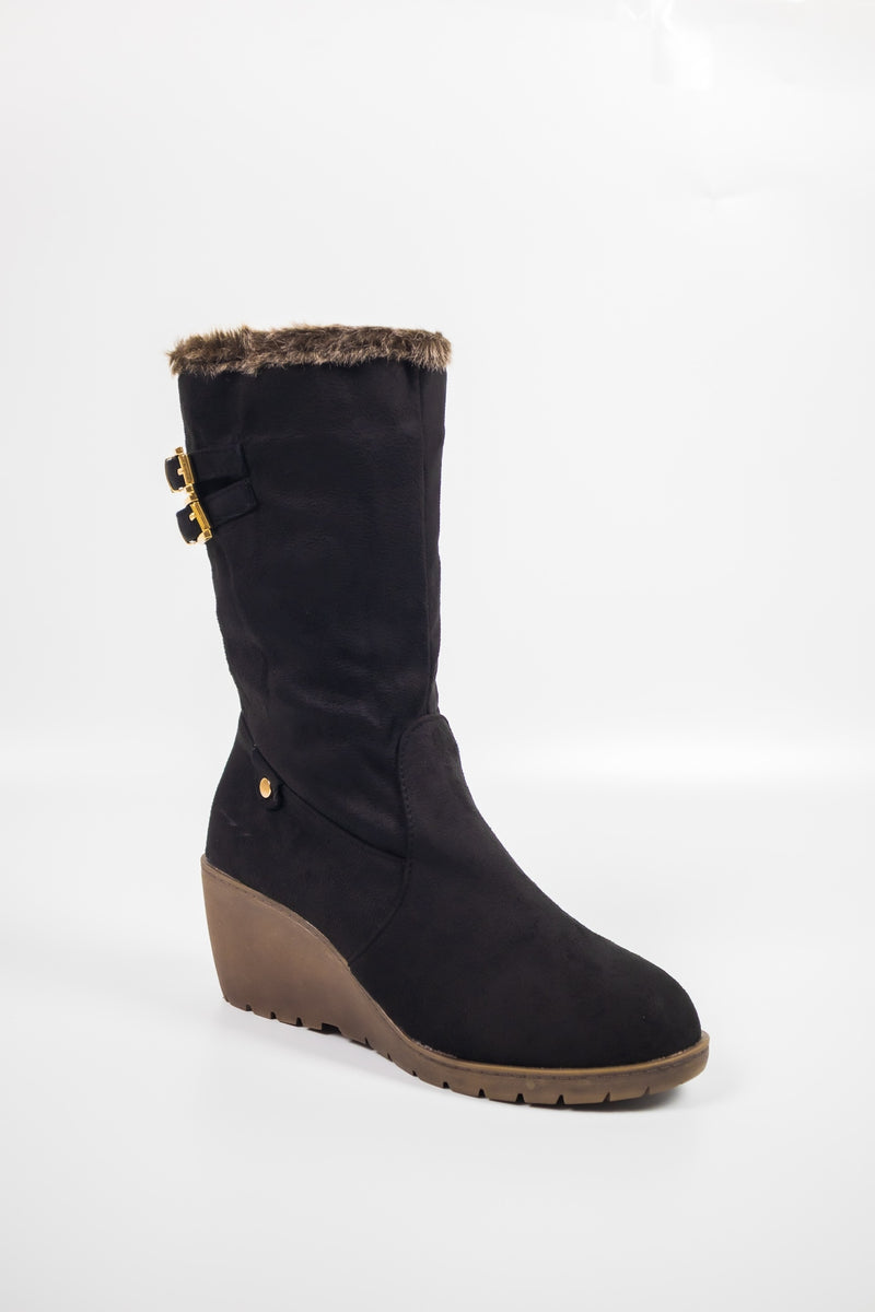 รองเท้าบูทกำมะหยี่ยาว  - Women's Knee High Stretch Boot