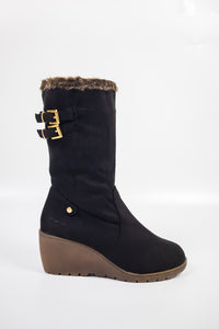 รองเท้าบูทกำมะหยี่ยาว  - Women's Knee High Stretch Boot