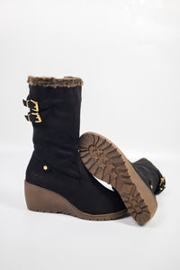 รองเท้าบูทกำมะหยี่ยาว  - Women's Knee High Stretch Boot
