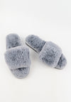 รองเท้าแตะขนเฟอร์  - Plush Faux Fur Rubber Sole House Slipper