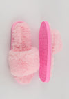 รองเท้าแตะขนเฟอร์  - Plush Faux Fur Rubber Sole House Slipper