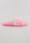 รองเท้าแตะขนเฟอร์  - Plush Faux Fur Rubber Sole House Slipper