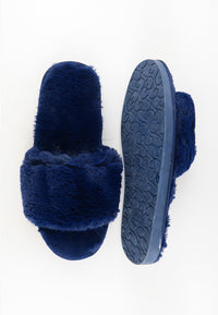 รองเท้าแตะขนเฟอร์  - Plush Faux Fur Rubber Sole House Slipper