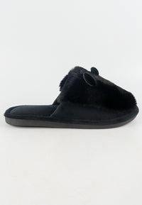 รองเท้าแตะขนเฟอร์ - Plush Faux Fur House Rubber Sole Slipper