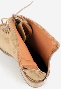 รองเท้าบูท แฟชั่นกันหนาว  - Lace Up Leather Ankle Boots