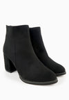 รองเท้าบูทแฟชั่นส้นสูงแต่งพู่ - Pointed Toe Mid Heel Ankle Booไปๅts