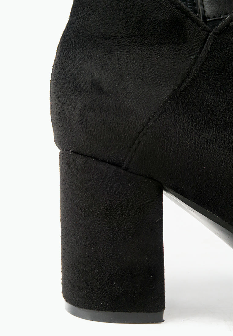 รองเท้าบูทแฟชั่นส้นสูง No. S-388- Pointed Toe Mid Heel Ankle Boots