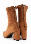 รองเท้าบูทแฟชั่น - Velvet High Heel Ankle Boots