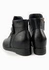 รองเท้าบูทหนังกันหนาว เสริมส้นภายใน (ไซส์พิเศษ) - Wedge Leather Ankle Boots