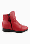 รองเท้าบูทหนังกันหนาว เสริมส้นภายใน (ไซส์พิเศษ) - Wedge Leather Ankle Boots