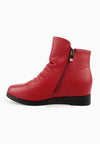 รองเท้าบูทหนังกันหนาว เสริมส้นภายใน (ไซส์พิเศษ) - Wedge Leather Ankle Boots