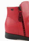 รองเท้าบูทหนังกันหนาว เสริมส้นภายใน (ไซส์พิเศษ) - Wedge Leather Ankle Boots