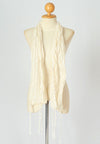 ผ้าพันคอแต่งพู่ลูกไม้ - Tassel Leafy Lace Scarf