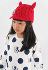 หมวกไหมพรม หมวกแก็ปไหมพรม สำหรับเด็ก - Winter Monster Eyes Visor Knit Hat for Boys and Girls