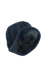 หมวกไหมพรมถักลายเปีย บุขนด้านใน H012- Unisex Cable Knit Fleece Lining Knit Beanie Ski Hat