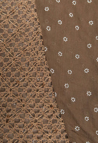 ผ้าพันคอปักลายผสมลายถัก - Shawl Lace Embroidered Scarf