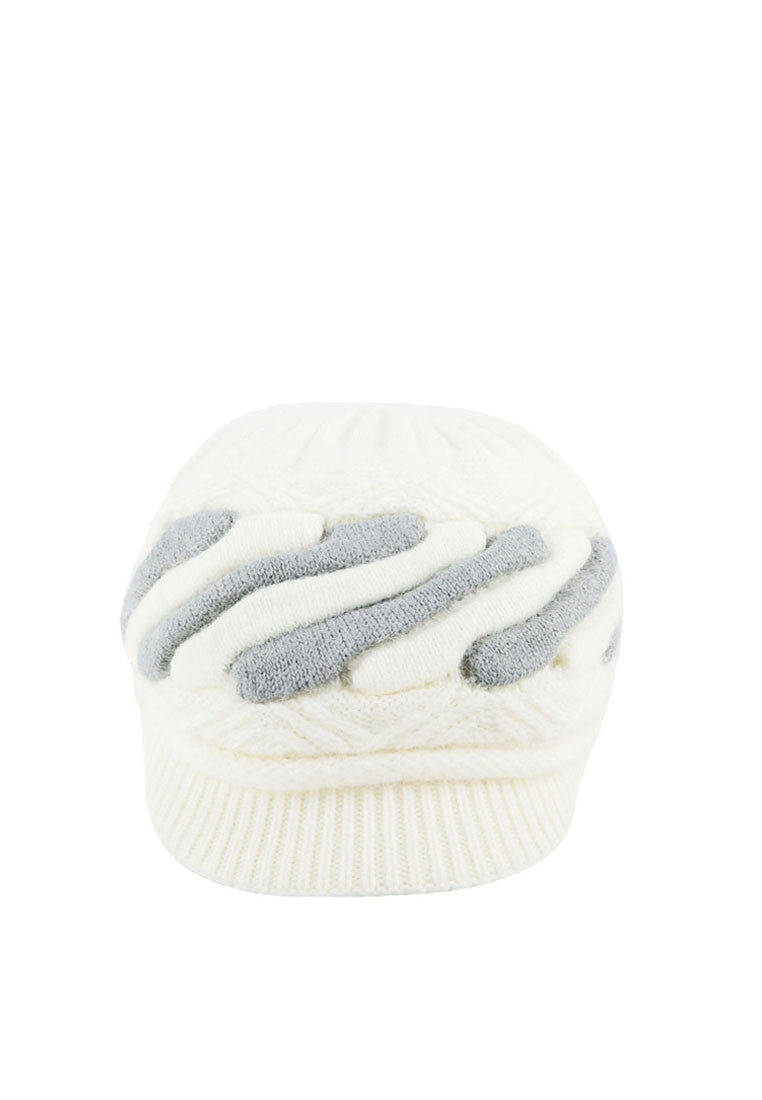 หมวกไหมพรมทอสลับสี - Visor Wool Knit Hat