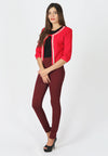 เสื้อคลุมไหมพรมตัวสั้นแต่งมุกแถว - Crop Knit Wool Cardigan with Pearl Row