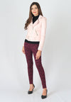 เสื้อแจ็กเก็ตหลังคาดเข็มขัด - Rider PU Belted Biker Jacket
