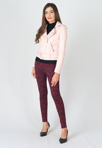 เสื้อแจ็กเก็ตหลังคาดเข็มขัด - Rider PU Belted Biker Jacket
