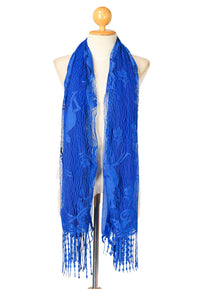 ผ้าพันคอซิลค์ - Reindeer Tassel Silk Shawl Scarf