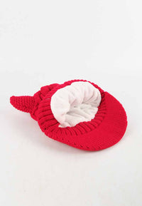 หมวกไหมพรม หมวกแก็ปไหมพรม สำหรับเด็ก - Winter Monster Eyes Visor Knit Hat for Boys and Girls