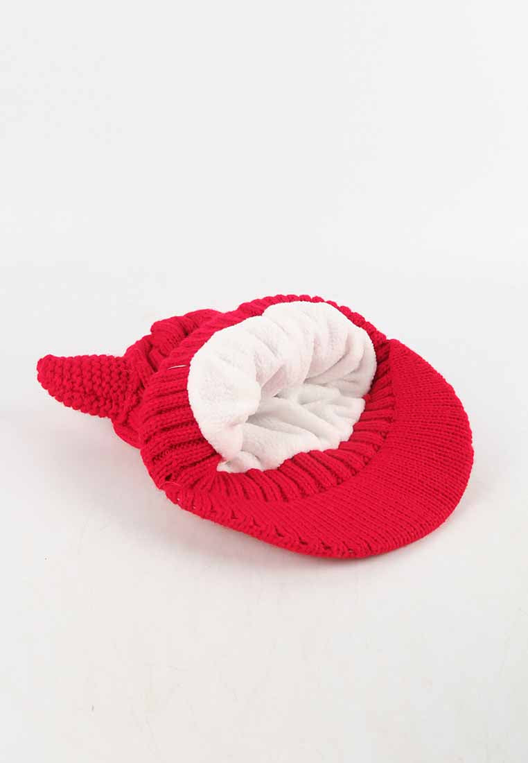 หมวกไหมพรม หมวกแก็ปไหมพรม สำหรับเด็ก - Winter Monster Eyes Visor Knit Hat for Boys and Girls