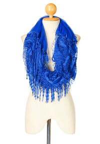 ผ้าพันคอซิลค์ - Reindeer Tassel Silk Shawl Scarf