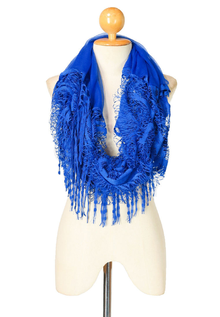 ผ้าพันคอซิลค์ - Reindeer Tassel Silk Shawl Scarf