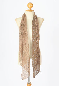ผ้าพันคอปักลายผสมลายถัก - Shawl Lace Embroidered Scarf