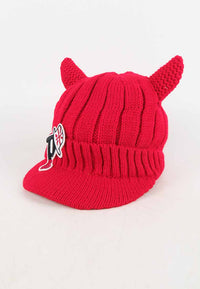 หมวกไหมพรม หมวกแก็ปไหมพรม สำหรับเด็ก - Winter Monster Eyes Visor Knit Hat for Boys and Girls