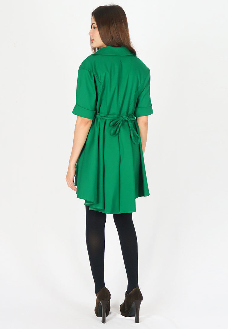 เสื้อโค้ทกันหนาว - Elegant Long Trench Coat Jacket with Rope