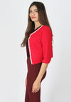 เสื้อคลุมไหมพรมตัวสั้นแต่งมุกแถว - Crop Knit Wool Cardigan with Pearl Row
