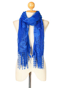 ผ้าพันคอซิลค์ - Reindeer Tassel Silk Shawl Scarf