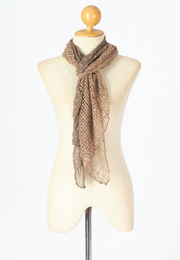ผ้าพันคอปักลายผสมลายถัก - Shawl Lace Embroidered Scarf