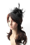 กิ๊ปหนีบผม - Feather & Mesh Flower Fascinator with Hair Pinch Clip
