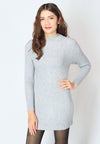 เสื้อแขนยาวไหมพรมคอสูงทอลายเส้นแบบหนา - Modern Ribbed Mock-Neck Thick And Soft Cardigan Sweater