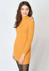 เสื้อแขนยาวไหมพรมคอสูงทอลายเส้นแบบหนา - Modern Ribbed Mock-Neck Thick And Soft Cardigan Sweater