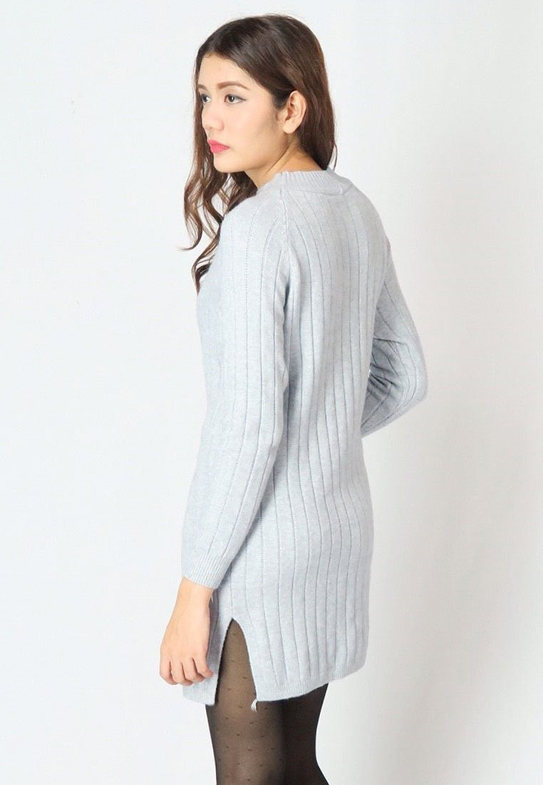 เสื้อสเวตเตอร์ไหมพรม - Cable Knit Turtleneck Pullover Sweater