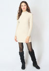 เสื้อแขนยาวไหมพรมคอสูงทอลายเส้นแบบหนา - Modern Ribbed Mock-Neck Thick And Soft Cardigan Sweater