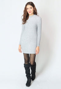 เสื้อแขนยาวไหมพรมคอสูงทอลายเส้นแบบหนา - Modern Ribbed Mock-Neck Thick And Soft Cardigan Sweater