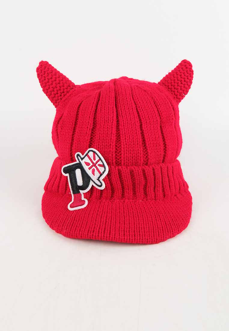 หมวกไหมพรม หมวกแก็ปไหมพรม สำหรับเด็ก - Winter Monster Eyes Visor Knit Hat for Boys and Girls