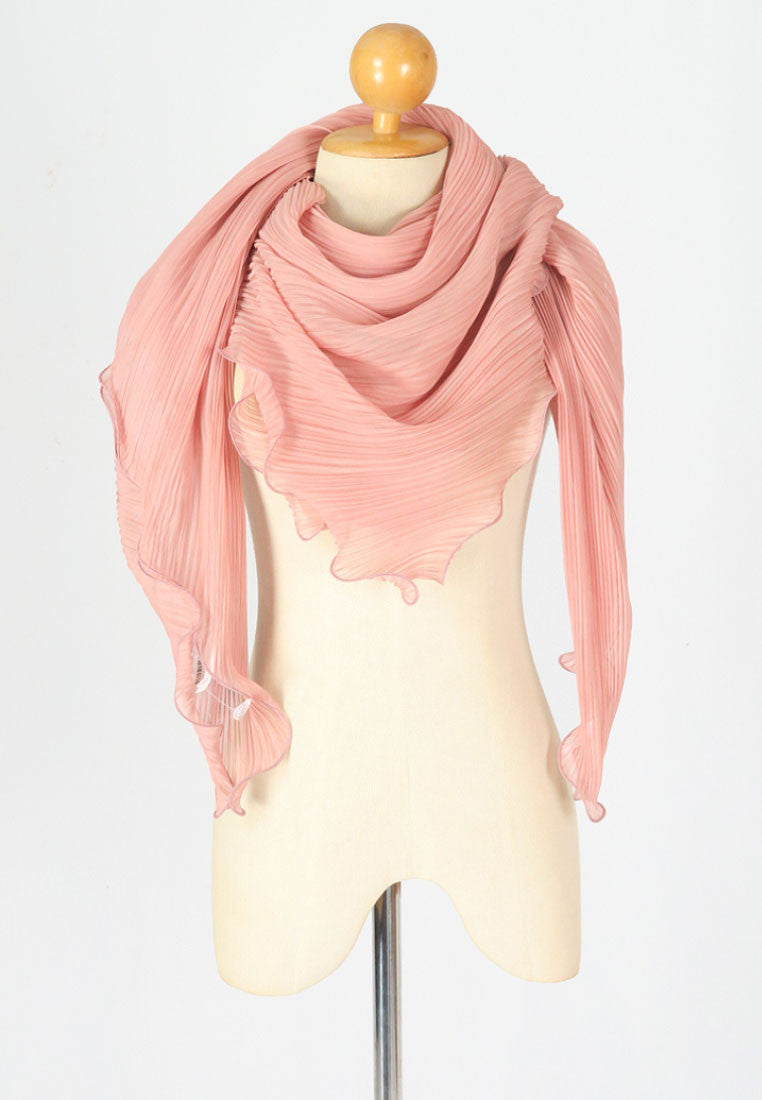 ผ้าพันคอชีฟองแบบพลีท - Pleated Chiffon Lightweight Wrap Scarf