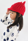 หมวกไหมพรม หมวกแก็ปไหมพรม สำหรับเด็ก - Winter Monster Eyes Visor Knit Hat for Boys and Girls
