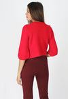 เสื้อคลุมไหมพรมตัวสั้นแต่งมุกแถว - Crop Knit Wool Cardigan with Pearl Row