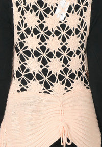 เสื้อคลุมไหมพรม - Open Front Cable Knit Cardigan