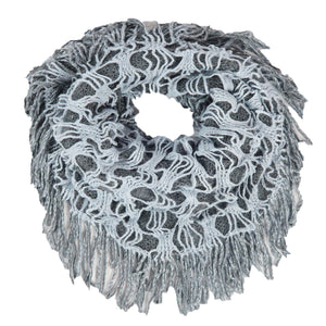 ผ้าพันคอทรงกลมอินฟินิตี้ - Warm Knit Infinity Scarf With Tassels